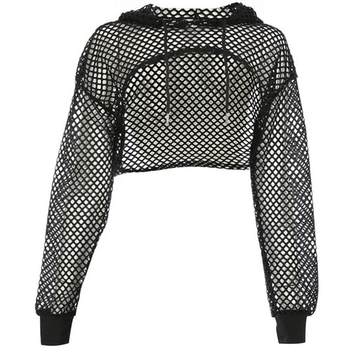 2022 New Spring Streetwear Neon Green Mesh Fishnet Top Women Tshirt
