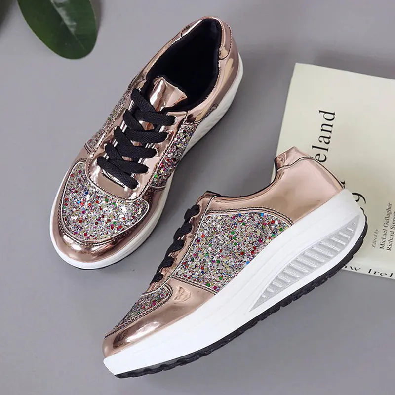 Bling Platform Sneakers Dames