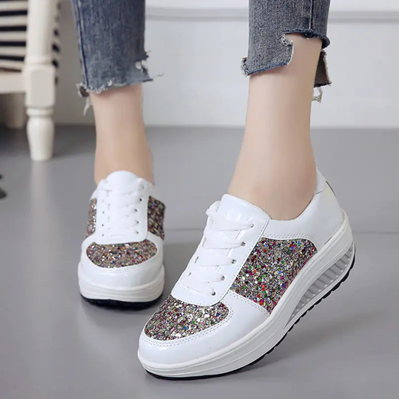 Bling Platform Sneakers Dames