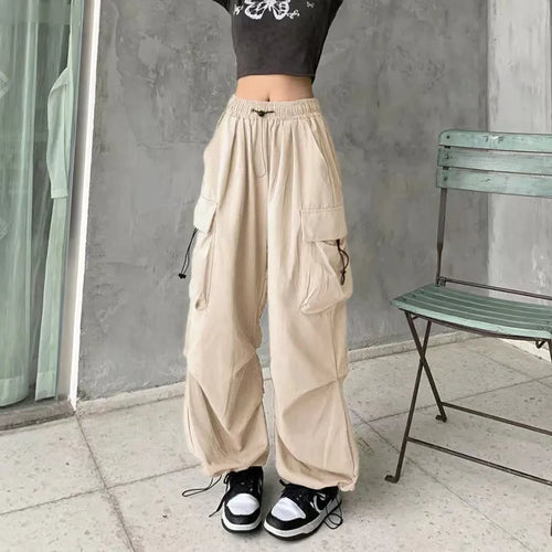 2023 Women Casual Joggers Tech Pants Solid Low Waist Pants Drawstring