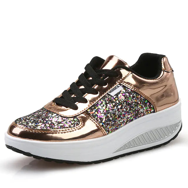 Bling Platform Sneakers Dames
