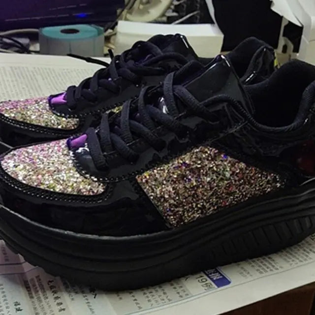 Bling Platform Sneakers Dames