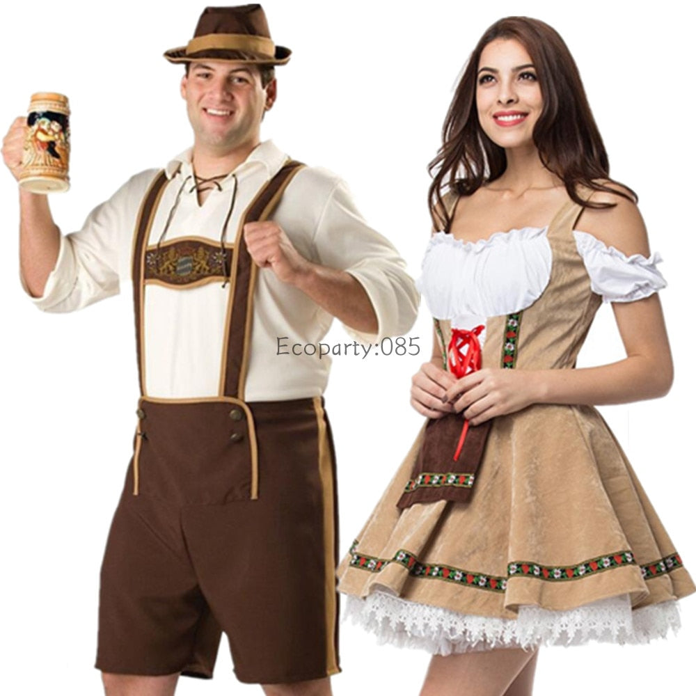 Male Woman Oktoberfest Costume Traditional Couple German Bavarian Beer