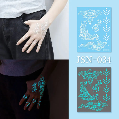 Sexy Tribal Lace Lotus Tattoo – Glow in the Dark