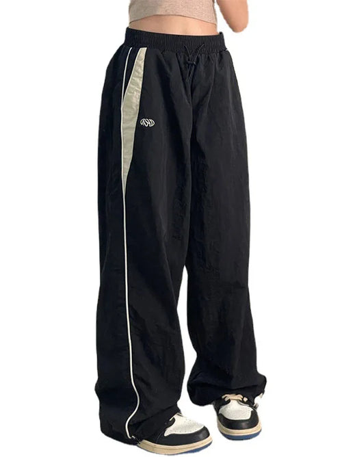 Zwarte Baggy Joggingbroek Dames - Retro look