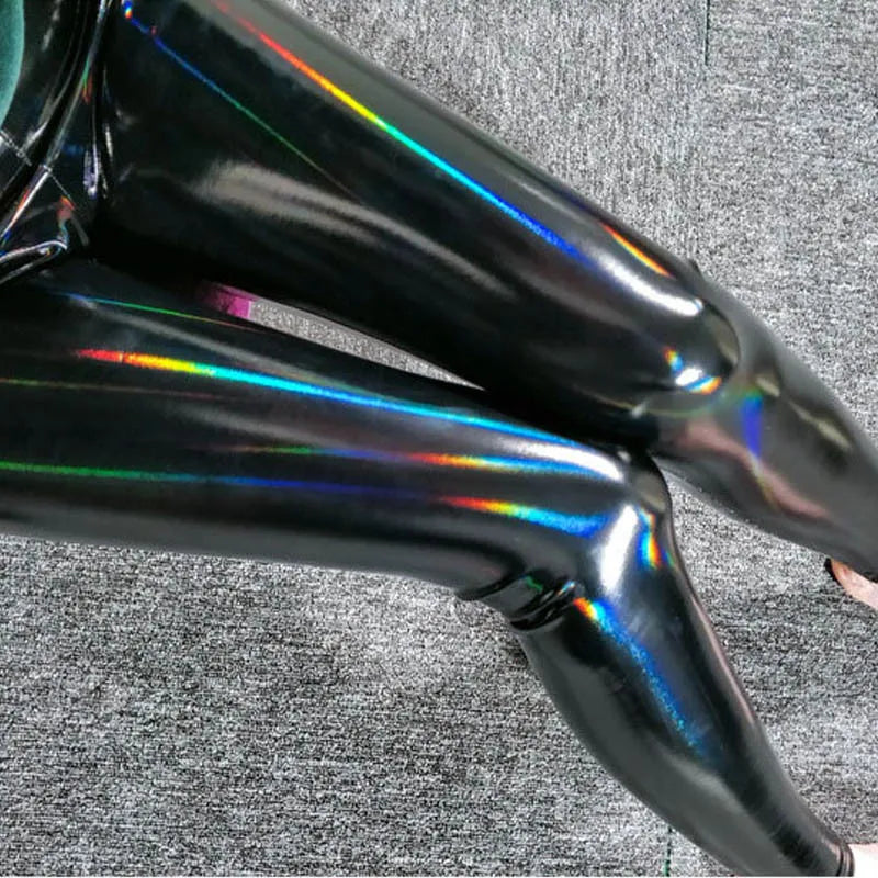 Dazzing Colors Pu Leather Pants Women Big Size Bright Slim Leggings
