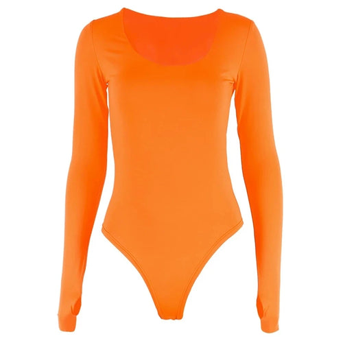 Neon Bodycon Bodysuit - Lange Mouwen