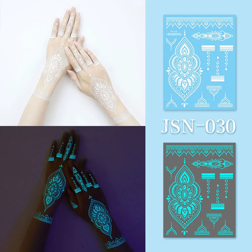 Sexy Tribal Lace Lotus Tattoo – Glow in the Dark