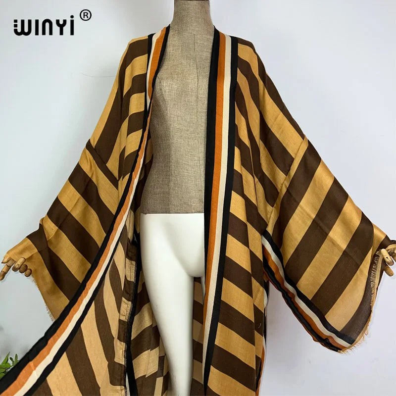 Boho Kimono met Strepenprint