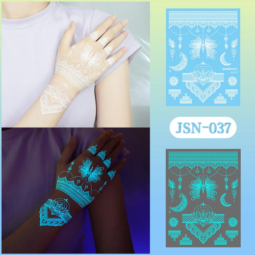 Sexy Tribal Lace Lotus Tattoo – Glow in the Dark