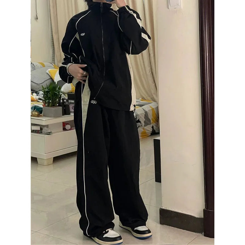 Zwarte Baggy Joggingbroek Dames - Retro look