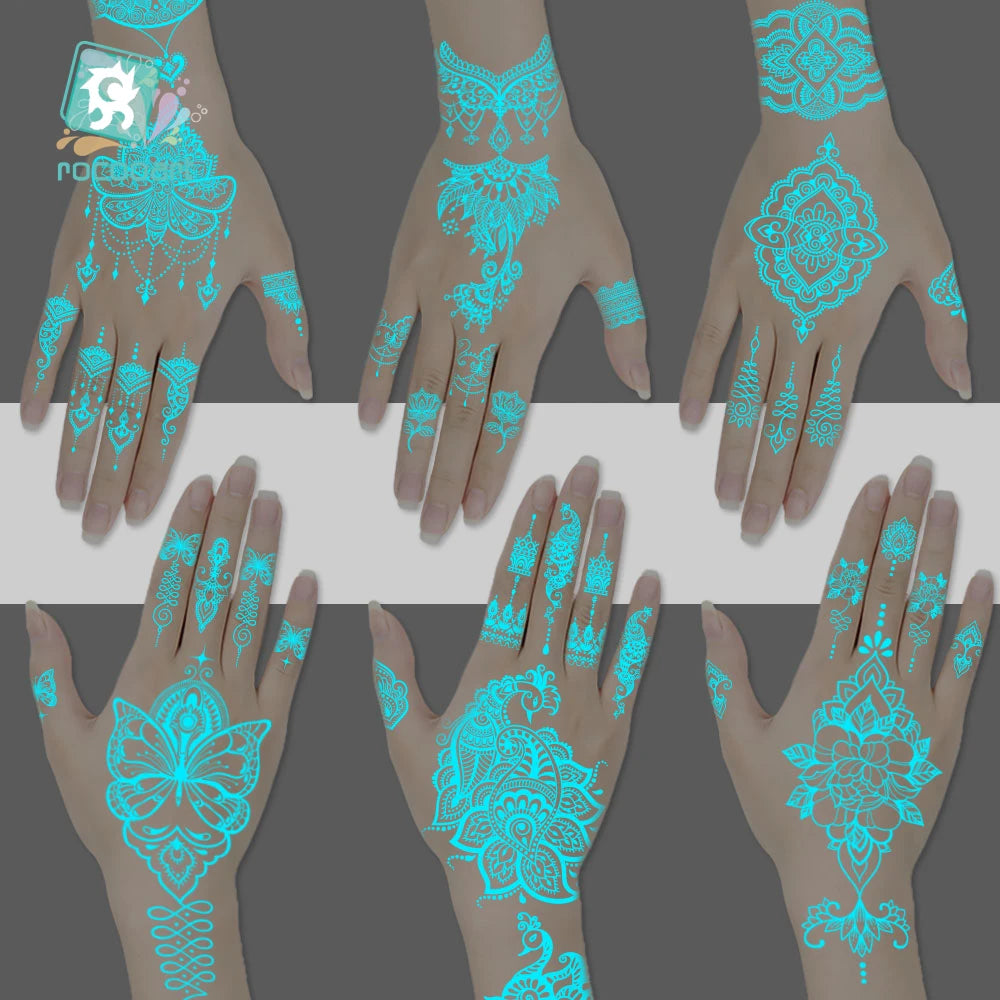Sexy Tribal Lace Lotus Tattoo – Glow in the Dark