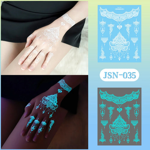 Sexy Tribal Lace Lotus Tattoo – Glow in the Dark