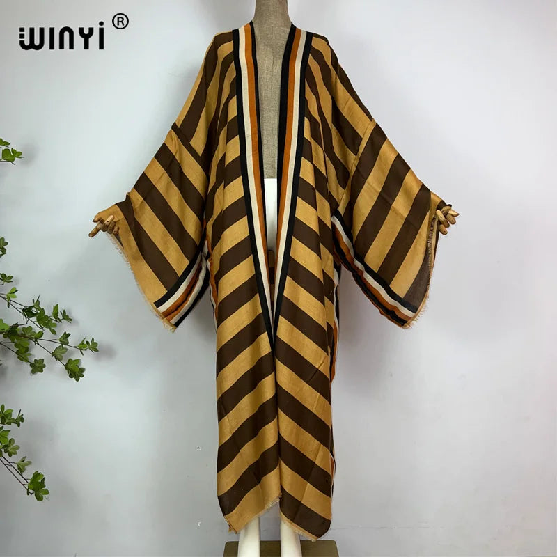 Boho Kimono met Strepenprint