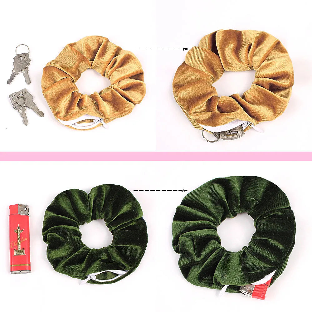 Geheime Haar Scrunchie met Rits