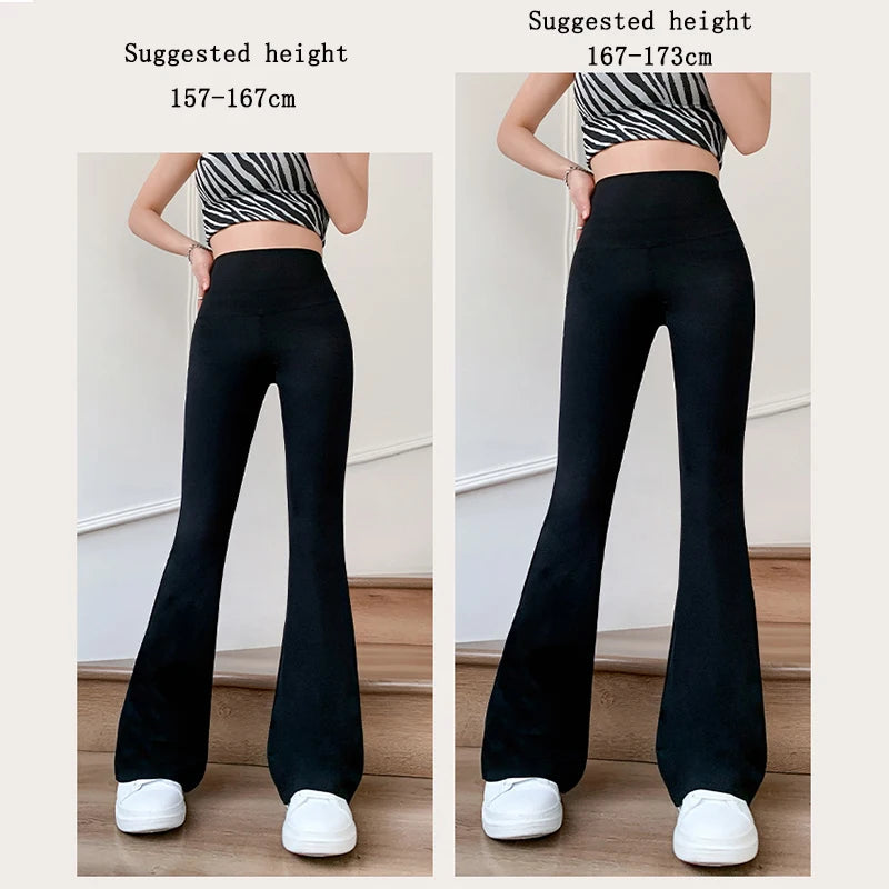 Women Flare Pants Slim High Waist Solid Sexy Shark Flare Pants Fashion