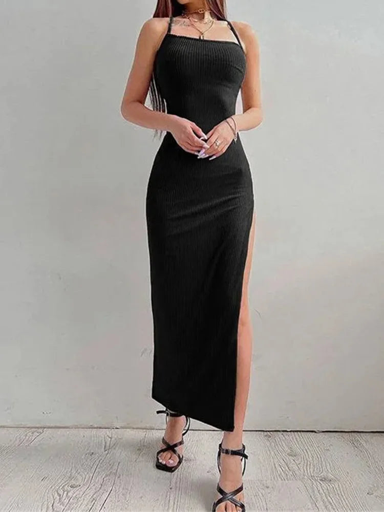 Sexy Halterjurk met Open Rug