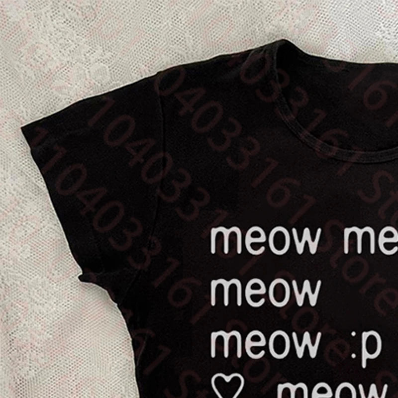 Letter Graphic Print Grunge Vintage Short Sleeve T-Shirt Y2k Style