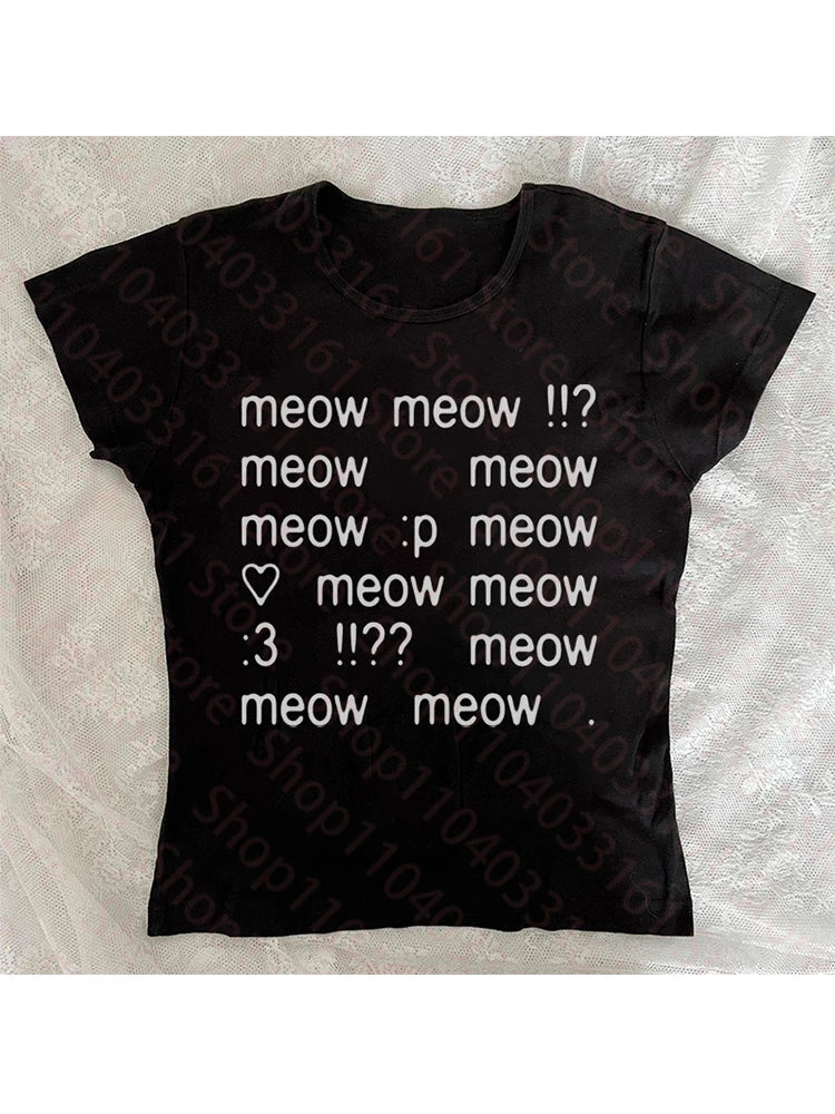 Letter Graphic Print Grunge Vintage Short Sleeve T-Shirt Y2k Style