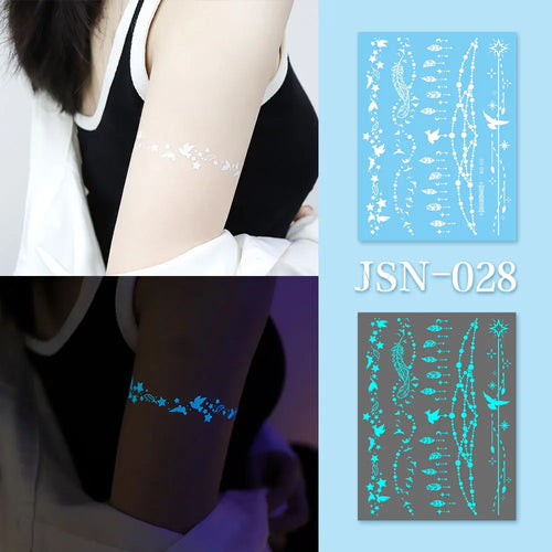 Sexy Tribal Lace Lotus Tattoo – Glow in the Dark