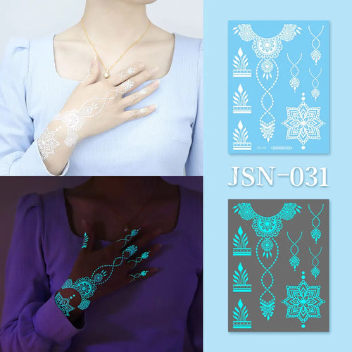 Sexy Tribal Lace Lotus Tattoo – Glow in the Dark