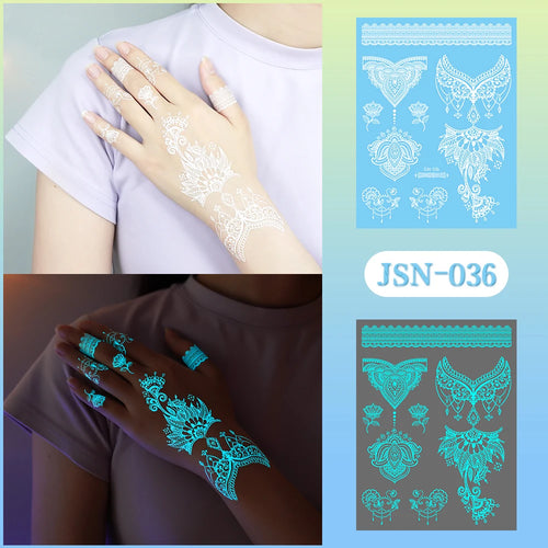 Sexy Tribal Lace Lotus Tattoo – Glow in the Dark
