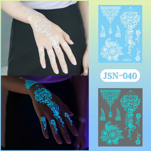 Sexy Tribal Lace Lotus Tattoo – Glow in the Dark