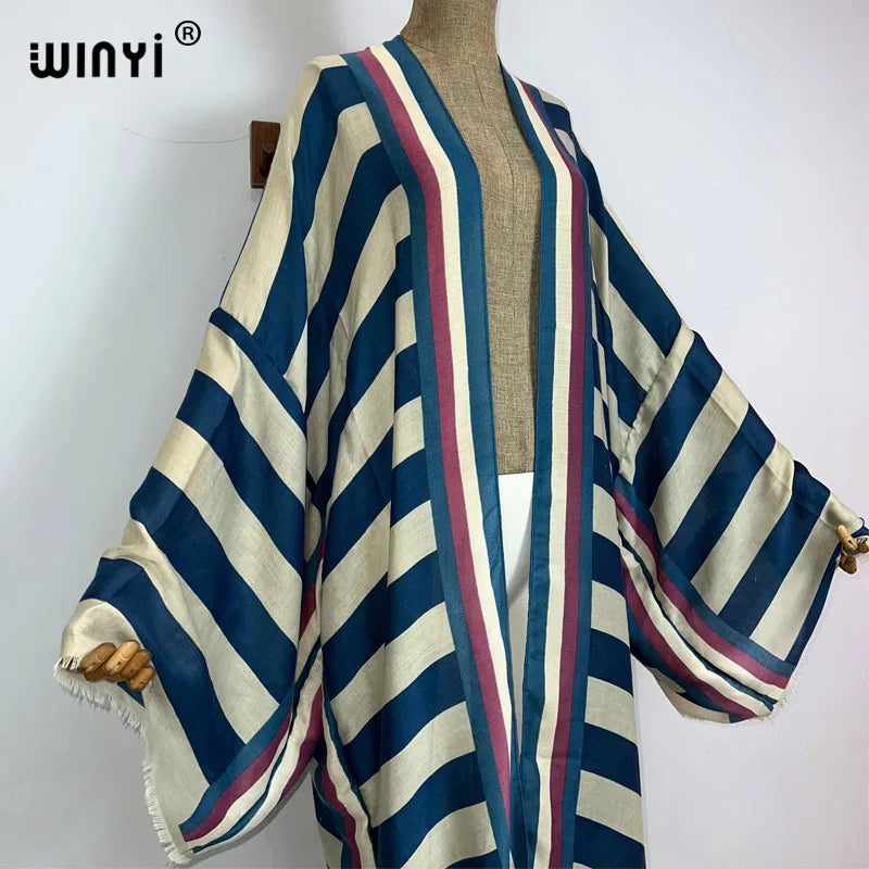 Boho Kimono met Strepenprint