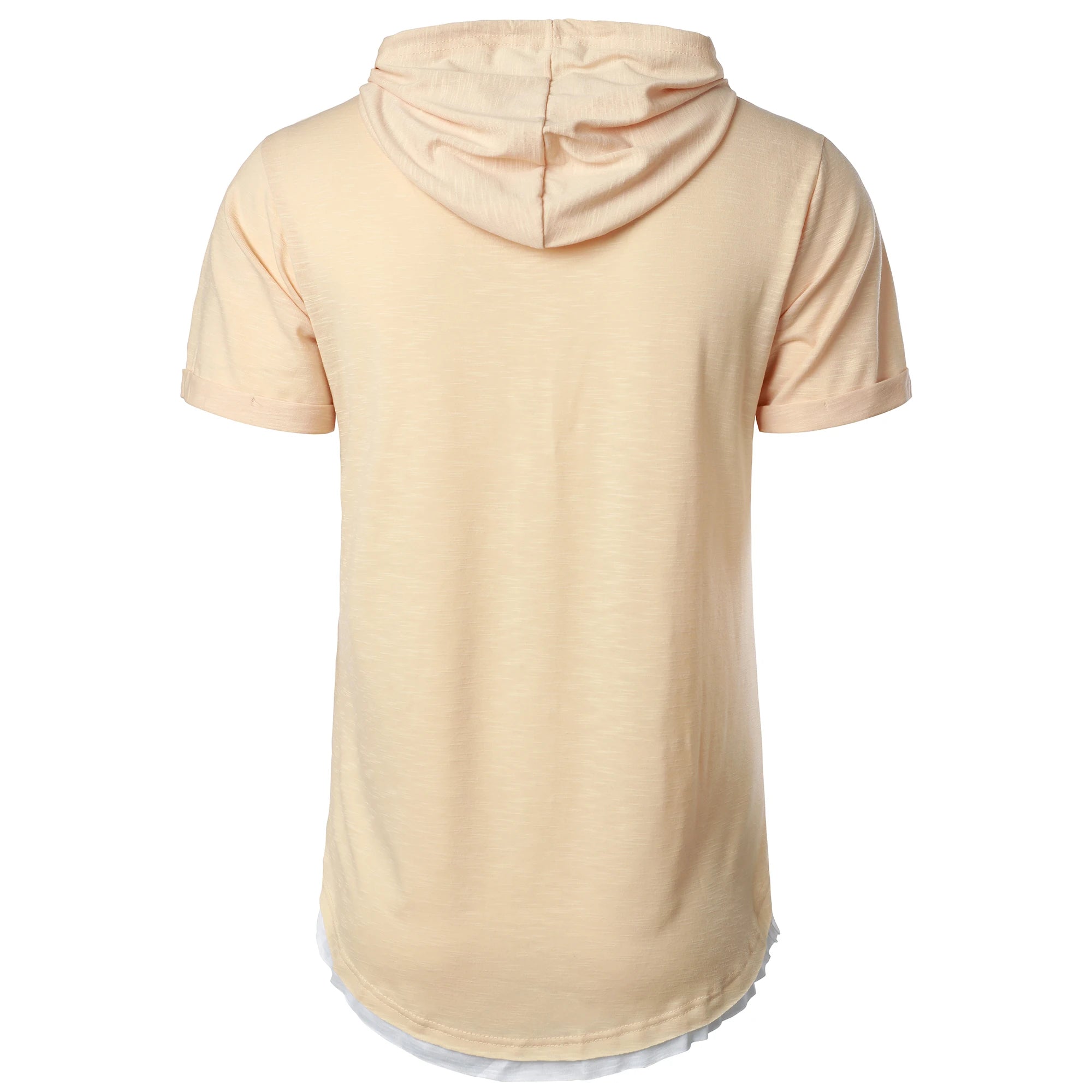 New summer hooded T-shirt men's solid color men's short sleeve T-shirt