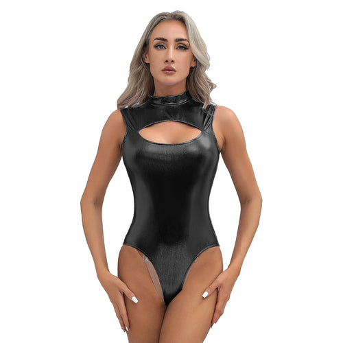 Metallic Glanzende Bodysuit Dames
