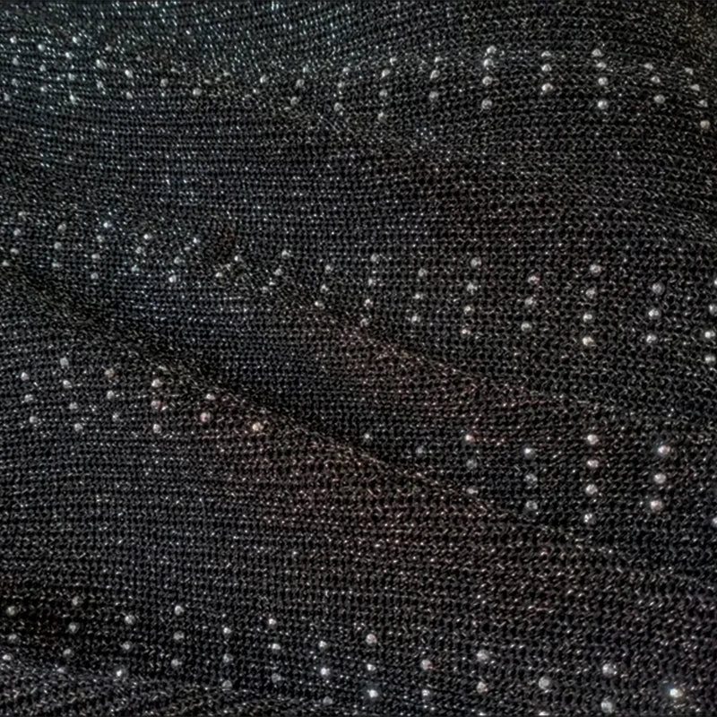Rhinestones Tank Top Elegant Sleeveless Shiny Loose Knit Camis Corset