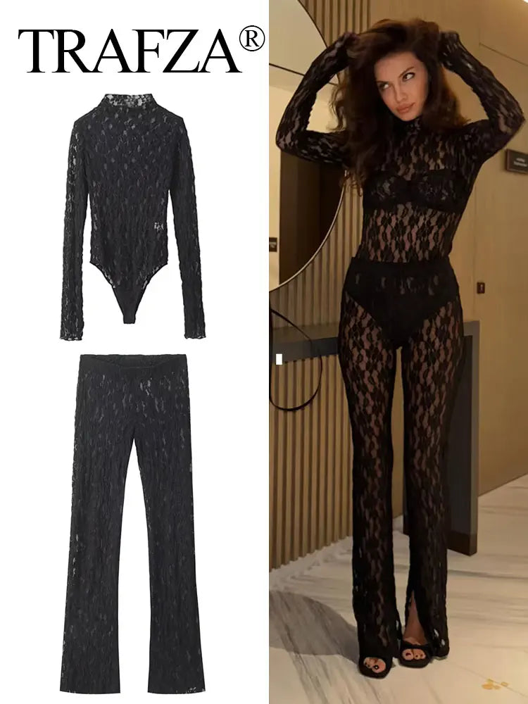 Slim Fit Top + High Waist Broek Tweedelige Jumpsuit Look