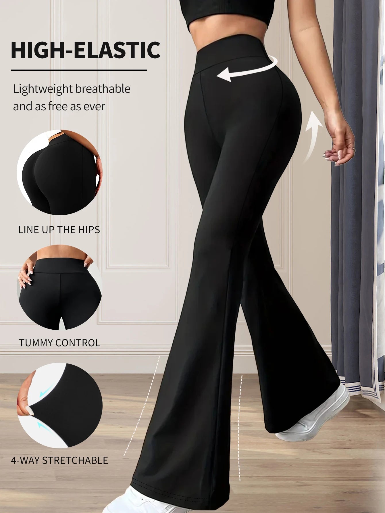 High Waisted Flared Legging Dames