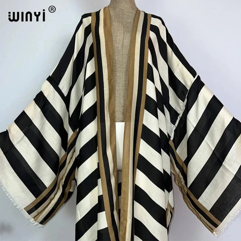Boho Kimono met Strepenprint