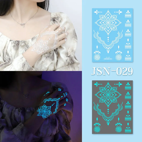 Sexy Tribal Lace Lotus Tattoo – Glow in the Dark
