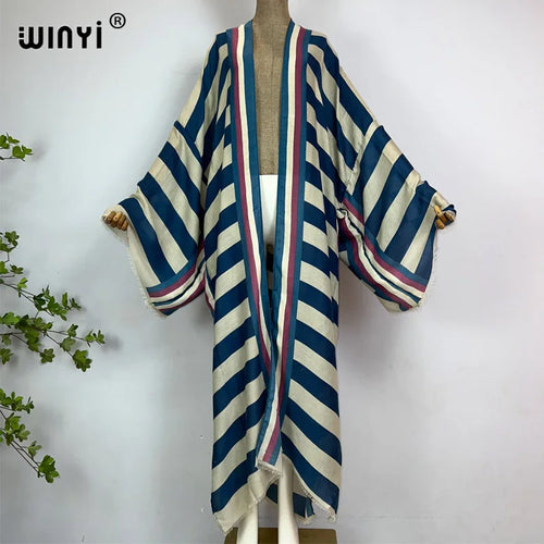Boho Kimono met Strepenprint