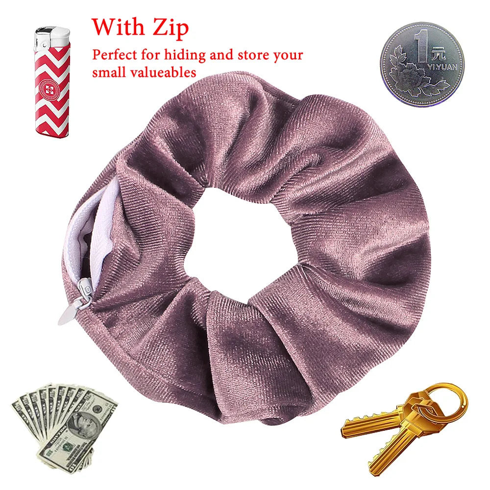 Geheime Haar Scrunchie met Rits
