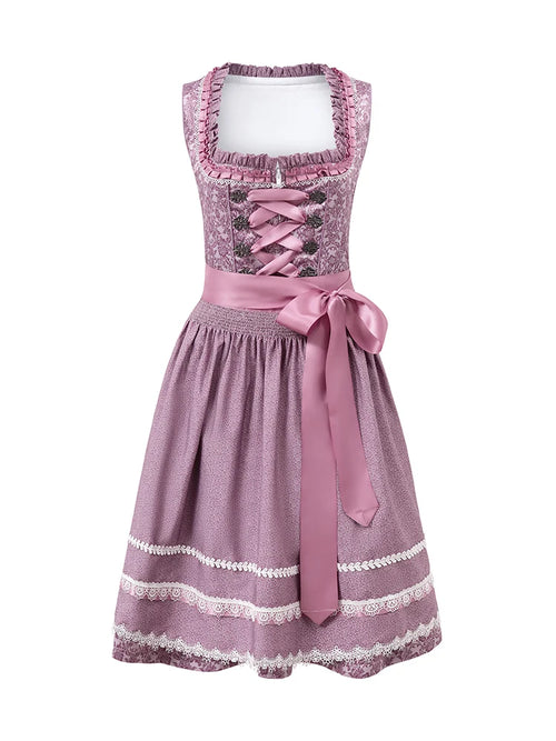 Women's German Dirndl Dress Costumes 2 Pieces for Oktoberfest Carnival
