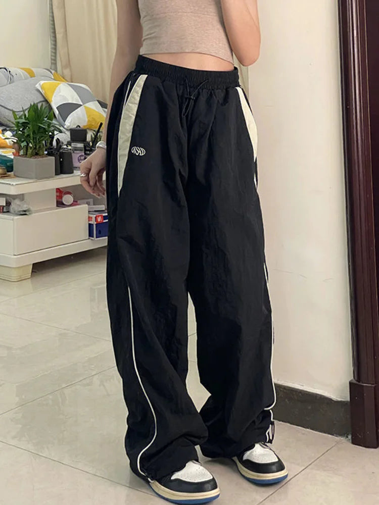 Zwarte Baggy Joggingbroek Dames - Retro look