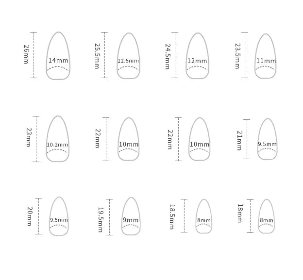 Shiny Serpentine Ripple Press-On Nails – 24pcs | Almond Shape