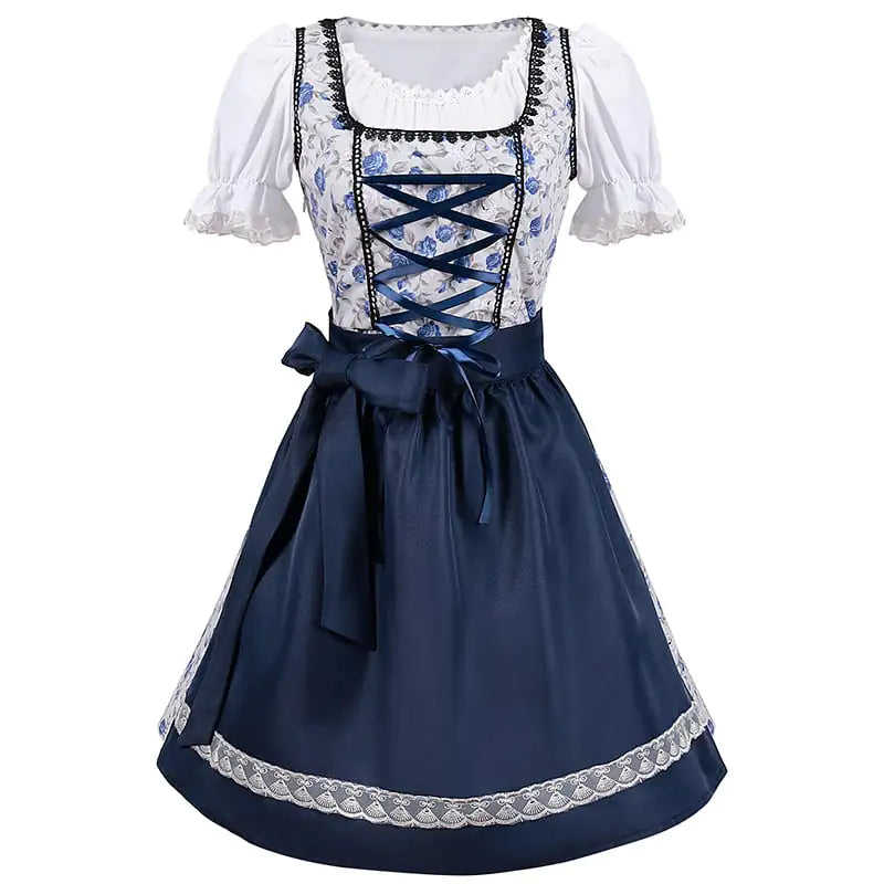 Dirndl - Oktoberfest Jurk - wit/blauw