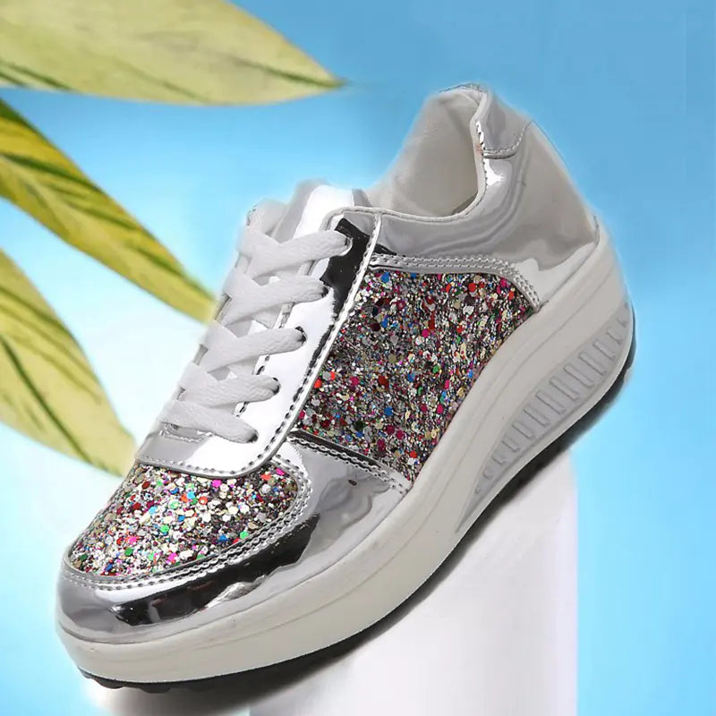 Bling Platform Sneakers Dames