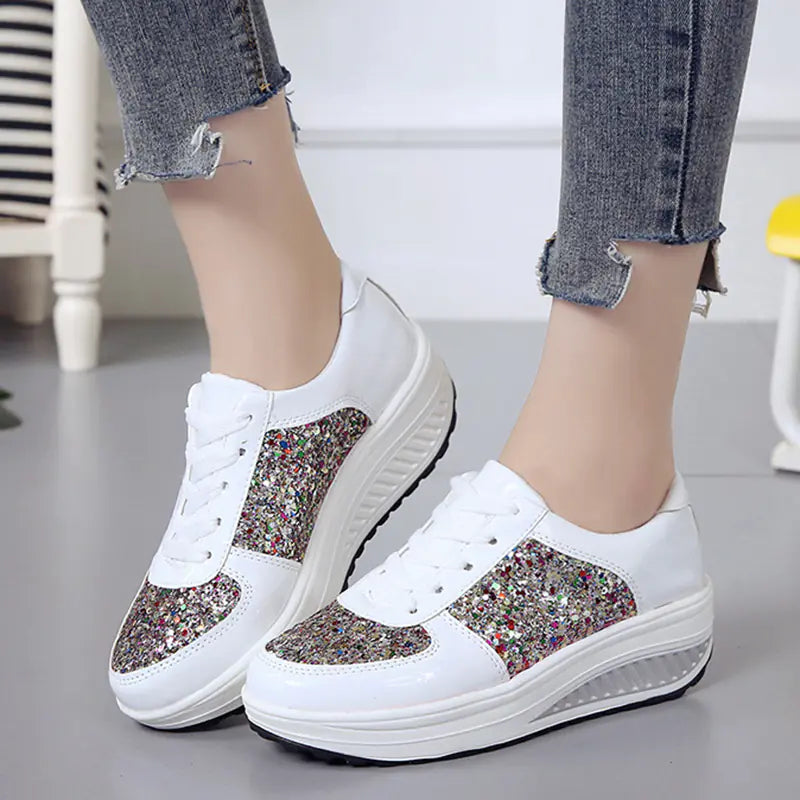 Bling Platform Sneakers Dames