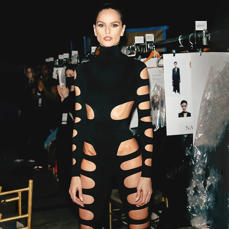 Zwarte Cut-Out Bodysuit Jumpsuit Dames